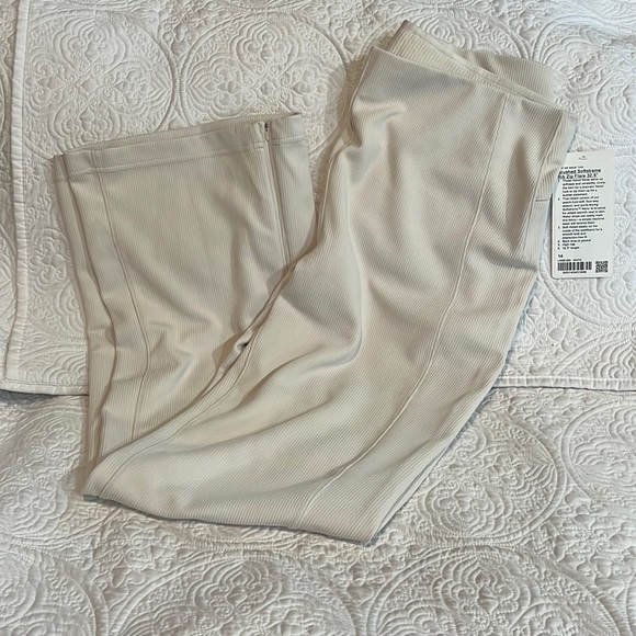 Brushed Softstreme Ribbed Zip Flared Pant 32.5" in
White Opal, size 14, NWT - Picture 2 of 16